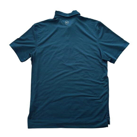 Vineyard Vines Mens On the Go Sankaty Polo Stripes Medium Preppy Casual Stretch - Picture 3 of 7